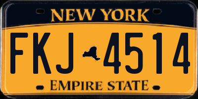 NY license plate FKJ4514