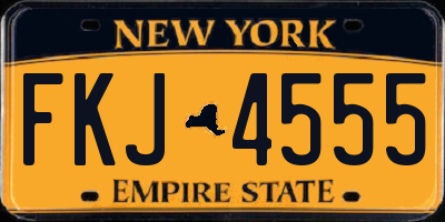 NY license plate FKJ4555