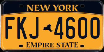 NY license plate FKJ4600