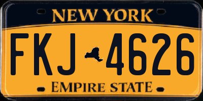 NY license plate FKJ4626