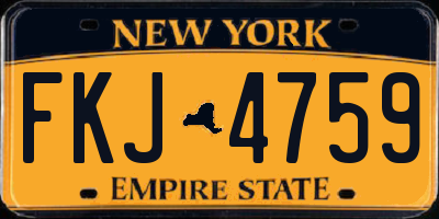 NY license plate FKJ4759