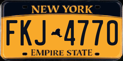NY license plate FKJ4770