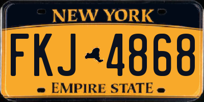 NY license plate FKJ4868