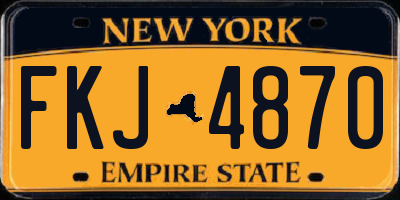 NY license plate FKJ4870