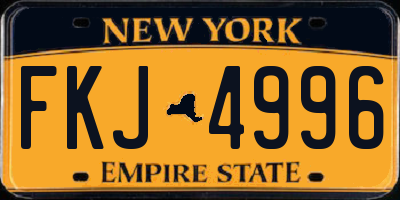 NY license plate FKJ4996