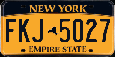 NY license plate FKJ5027