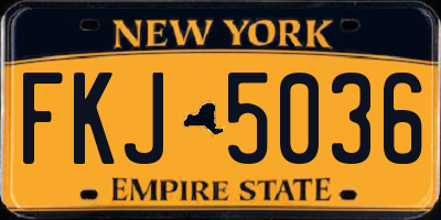 NY license plate FKJ5036