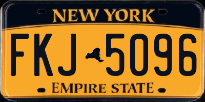 NY license plate FKJ5096