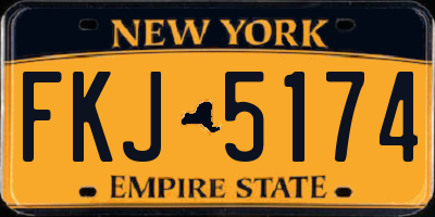 NY license plate FKJ5174