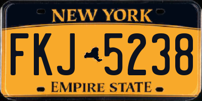 NY license plate FKJ5238