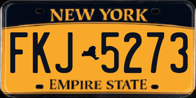 NY license plate FKJ5273