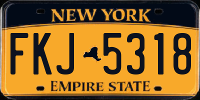NY license plate FKJ5318