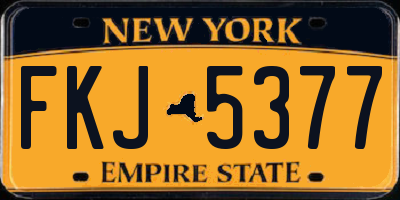 NY license plate FKJ5377
