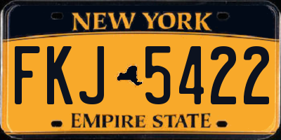 NY license plate FKJ5422