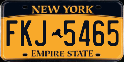 NY license plate FKJ5465