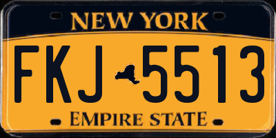NY license plate FKJ5513
