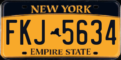 NY license plate FKJ5634