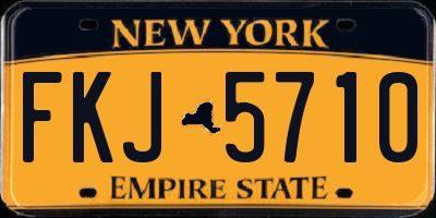 NY license plate FKJ5710