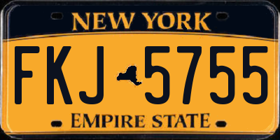 NY license plate FKJ5755