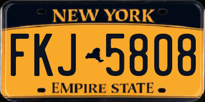 NY license plate FKJ5808
