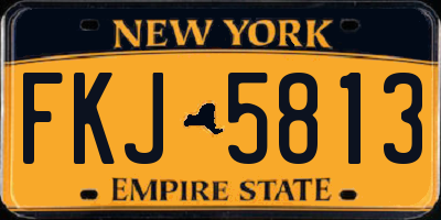 NY license plate FKJ5813
