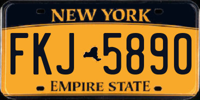 NY license plate FKJ5890