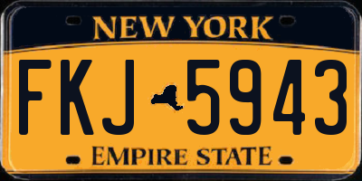 NY license plate FKJ5943