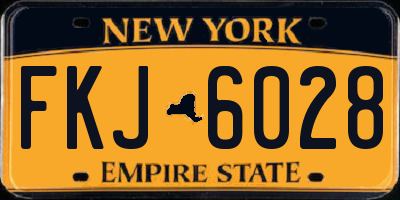 NY license plate FKJ6028