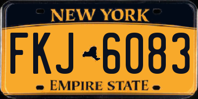 NY license plate FKJ6083