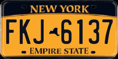 NY license plate FKJ6137