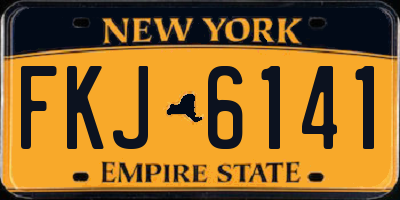 NY license plate FKJ6141