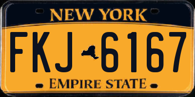 NY license plate FKJ6167