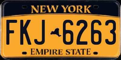 NY license plate FKJ6263
