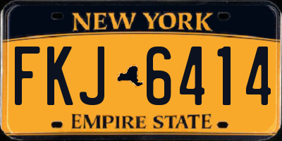 NY license plate FKJ6414