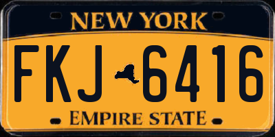 NY license plate FKJ6416