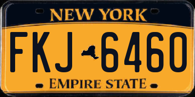 NY license plate FKJ6460