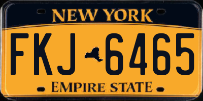NY license plate FKJ6465