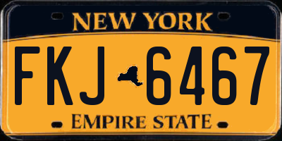 NY license plate FKJ6467