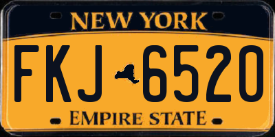 NY license plate FKJ6520