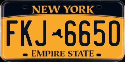 NY license plate FKJ6650