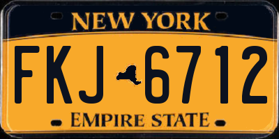 NY license plate FKJ6712