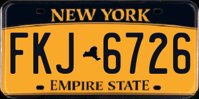 NY license plate FKJ6726