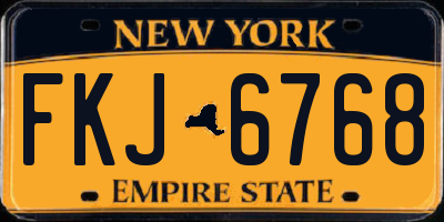 NY license plate FKJ6768