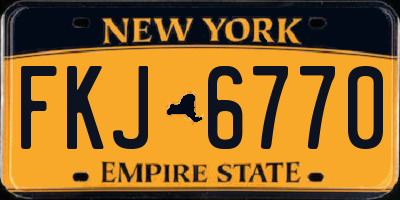 NY license plate FKJ6770