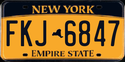 NY license plate FKJ6847