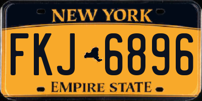 NY license plate FKJ6896