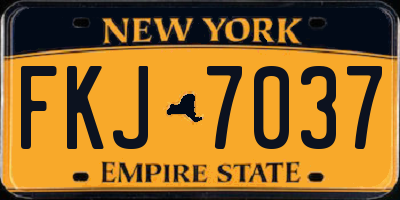 NY license plate FKJ7037