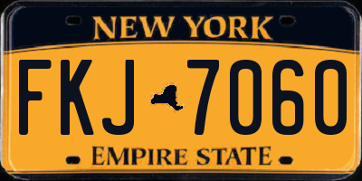 NY license plate FKJ7060