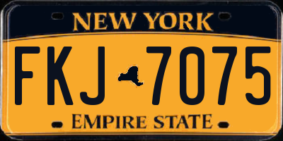 NY license plate FKJ7075