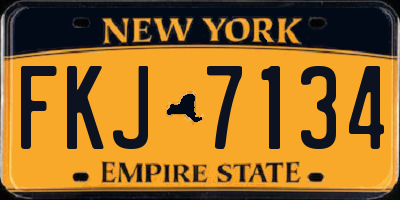 NY license plate FKJ7134